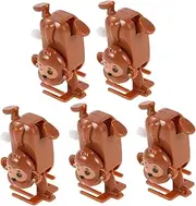 Toddmomy 5pcs Wind Up Monkey Cute Cartoon Clockwork Animal Playthings Safe Wind Up for Interactive Crawling Walking Movements for Ages