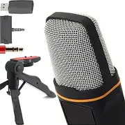 ZaxSound Professional Cardioid Condenser Microphone for PC, Laptop, iPhone, iPad, Android Phones, Tablets, Xbox and YouTube Recording with Tripod Stand (Black)