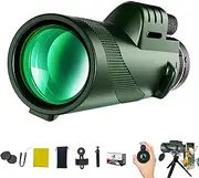Stscope360 Monocular,STS Scope 360,Monocular Telescope,Lightweight High Power BAK-4 Prism FMC Lens Compact Monoculars,HD Low Night Vision Monoculars for Bird Watching Camping Hiking(Green#b,12 * 50)