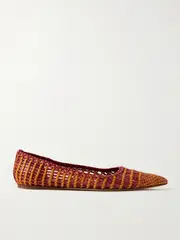 [Gabriela Hearst] Gabriela Hearst - Milos Woven Leather Ballet Flats - Pink - IT38 IT 38 Pink