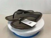 New Men's Crocs Swiftwater Wave Flip Flops Espresso/Walnut Men's Size 9