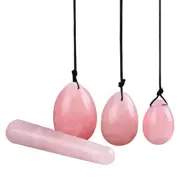 Natural Rose Quartz Yoni Egg & 110mm Massage stick,Crystal Kegel Exercise Stone