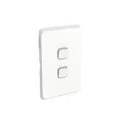Clipsal Iconic Series Skin Switch Vertical/Horizontal 2 Gang Rocker White - 3042C-VW
