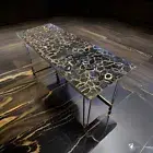 Black Agate Gemstone Table – Luxury Natural Agate Slab Stone Table