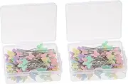 KALLORY 200Pcs Sewing Head Pins Straight Needle for Embroidery and Crafting Durable Pin Positioning Needles for DIY Projects Includes Flat Head and Butterfly Pins