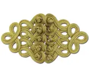 1Set Large Metal Gold Cord Braided Chinese knot Buttons Sewing