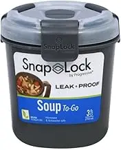 Progressive SnapLock Soup Box 1.0L - Leak-Proof Silicone Seal with Secure Snap-Hinge Lid, Vented Lid for Safe Microwave Heating, Cool-Touch Handle for Easy Carrying, BPA-Free, Durable