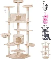 BEASTIE Cat Tree Scratching Post Scratcher Tower Condo House Furniture Wood 203 Beige Colour
