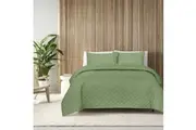 Amsons Ultrasonic Double Coverlet Set - Green