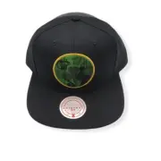 Mitchell & Ness Boston Celtics Look Out Black Adjustable Snapback Hat Cap