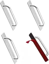 Self-Stick Instant Cabinet Drawer Pulls,4 Pcs Aluminum Alloy Adhesive Cabinet Handles - Stick on Handles Push Pull Door Handle Sliding Door Handle for Kitchen Bathroom Closet Wardrobe