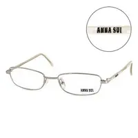 在飛比找PChome24h購物優惠-Anna Sui 日本安娜蘇 時尚珠光金屬造型平光眼鏡(銀)