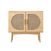 Rattan Sideboard Hallway Shelf Wood