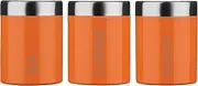 Premier Housewares 507805 Liberty Tea Coffee and Sugar Canisters - Set of 3, Orange, H13 x W10 x D10cm