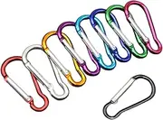 10pcs Aluminum Carabiner D-Ring Snap Hook, Lightweight Keychain Clip, Durable Spring Gate, Multi-Color, Hiking Camping Outdoor Gear, Quick Release