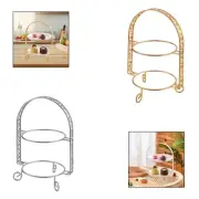 Metal Two Tiered Dessert Cake Stand Sturdy for Hotel Cookies Snack Tray Rack