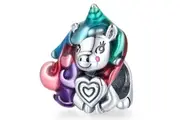 Solid 925 Sterling Silver Giddy Rainbow Unicorn Pandora Inspired Bead Charm