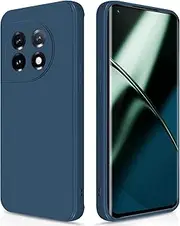 [GiiYoon] Silicone Case Compatible with OnePlus 11, Full Body Silky Soft Touch Phone Case with Camera Protection, Shockproof Cover with Microfiber Lining, Blue