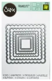 Sizzix Framelits Scallop Squares 6pc set #657566 Retail $22.99 6 perfect squares