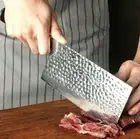 Cleaver Knife 67 Layers Damascus Steel Wood Handle Hammered Butcher Slicing Chop