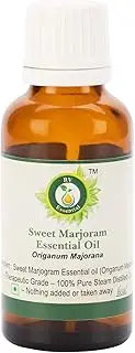 R V Essential Pure Sweet Marjoram Essential Oil 10ml (0.338oz)- Origanum Majorana (100% Pure and Natural Steam Distilled)