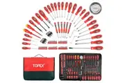 TOPEX 100 PCs Screwdriver Set Non-Slip Precision Screw Bits Sockets Kit w/ Oxford Bag