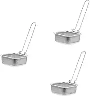 STOBAZA 3pcs Metal Strainer Basket Stainless Steel Mesh Colander Hot Pot Skimmer Noodle Basket Handle