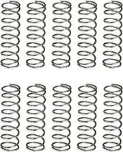 uxcell 10Pcs Compression Spring, 3mm OD, 0.3mm Wire Size, 10mm Free Length, Spring Steel Construction Extended Mechanical Compression Springs for Shop and Home Repairs, Silver Tone