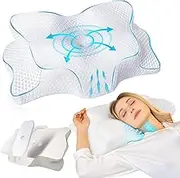 SAHEYER Cervical Pillow for Neck Pain and Shoulder Relief, Adjustable Orthopedic Memory Foam Pillow, Ergonomic Neck Support Pillow for Side Sleepers, Back and Stomach Sleepers (White)