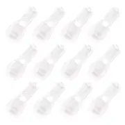 12Pcs Nylon Cord End Tips Zipper Pull Cord Stopper Ends Lock (20x15mm, White)