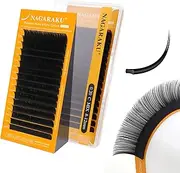 NAGARAKU Flat Ellipse Lash, 5TH GEN AIR SERIES Double Tips Eyelash Extensions 0.20mm C Curl 8-12mm Mix Length Lighter Thinner Flat Split Tips Individual Lash Matte Black 16 Rows