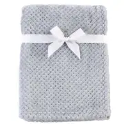 Hudson Baby Infant Plush Waffle Blanket, Gray, One Size