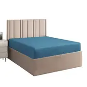 Egyptian Cotton Deep Fitted Sheet S/KS/D/Q/K/SK Size Bed Biscay Blue