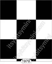 MINIATURE DOLLHOUSE WALLPAPER 1:12 SCALE-TILE-BLACK & WHITE CHECK 0.75"-1979