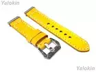 Yellow Brushed Leather Band Strap for Fitbit Versa 3 4 and Sense 2 Smartwatches