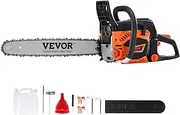 [VEVOR] Petrol Chainsaw with Chain Guide 18" Cordless 52CC 2.55HP for Tree Branch Cutting, Tree Pruning, Land Cleaning, Forest Cutting in Farms, Gardens, Ranches