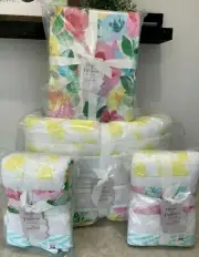 Pottery Barn Kids Hope for Flowers Concentric patchwork QUEEN quilt shams sheet