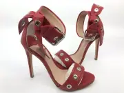 Tony Bianco Revolve Acadia Stiletto Heel Size 6.5 Red Denver Leather $200