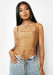 [AFRM] Mocha Saskia Lace Up Corset Top