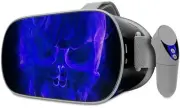 Skin Wrap for Oculus Go Flaming Fire Skull Blue