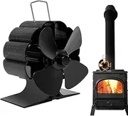 Fireplace Fan Heat Powered, Eco Silent Circulation Heat Powered Fan, Silent Circulation Eco Friendly Aluminum Innovative Fireplace Fan for Heaters Pellet Burner Foccar
