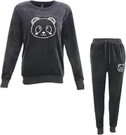 [FIL] Women's Plush 2pc Set Loungewear Soft Fleece Sleepwear Pajamas PJs - Panda