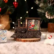 Rhafayre Santa Claus Snowman Christmas Eve Music Box Train Music Box Crystal Ball Ornaments Home Table Decoration Xmas Children Gifts A