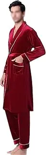 [LILIUPEILONG] Towel Robe Solid Color Pajama Men's Bathrobe Men's Kimono Home Pajama Home Clothing