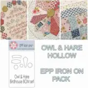Owl & Hare Quilt EPP Iron on Leave in Papers Set - Homespun BOM 2023