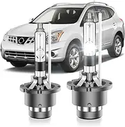 SENROBO Fit for Nissan 2008-2013 Rogue 2002-2009 Altima D2R HID Xenon Headlight Bulbs, 350% Brightness, Low Beam Light Bulb, 6000K Cool White, Plug and Play, Pack of 2
