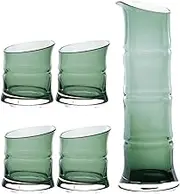 Glass Sake Set Bamboo Design Sake Set Cold/Warm/Hot Sake Carafe 1 Sake Bottle 4 Sake Cups Special Gifts Set Sake Drinking Set