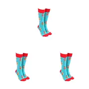 3x Sock Society Surfing Santa Patterned Cotton Xmas Themed Socks Assorted