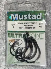 Mustad Demon Perfect Circle 3X Hooks 7/0