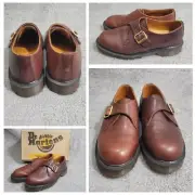 Dr Martens 8156 Monk Strap Shoe Men's US 7 Brown Welted Abilene Made In England